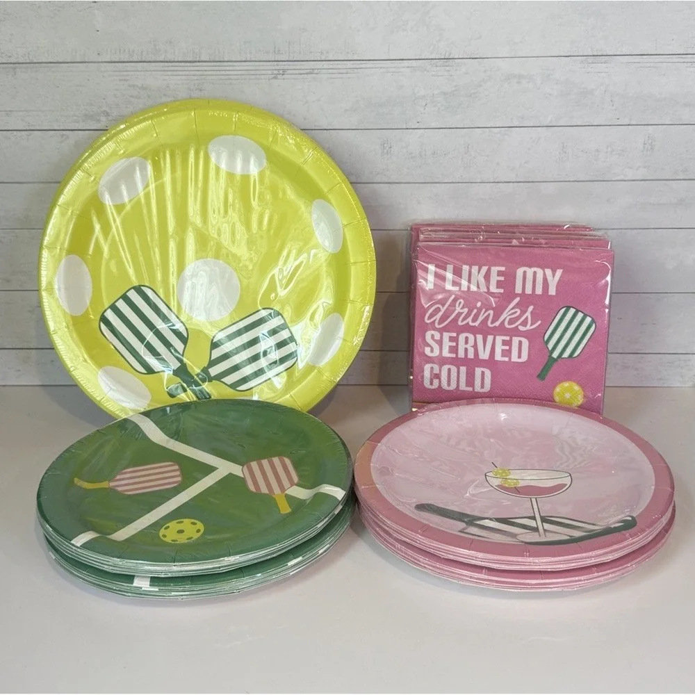 Celebrate It Pickleball Party Supplies Lot Plates Napkins Cocktail Sports New